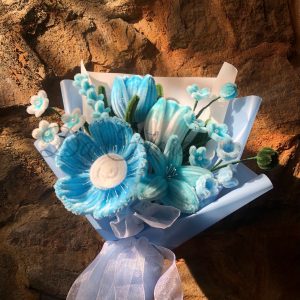 Bó hoa kẽm nhung xanh dương